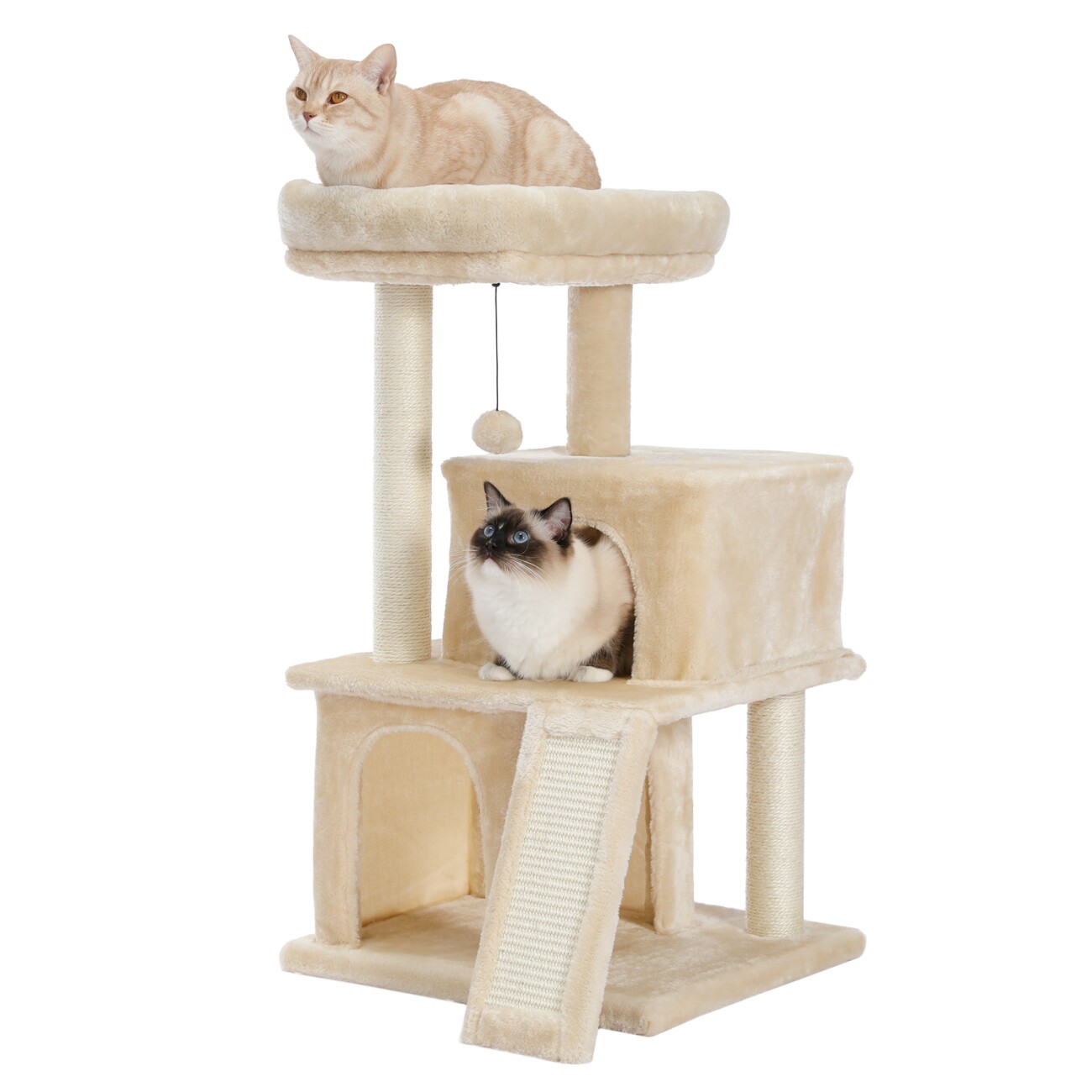 Pawz Road Kratzbaum 3 Etagen Kätzchen beige
