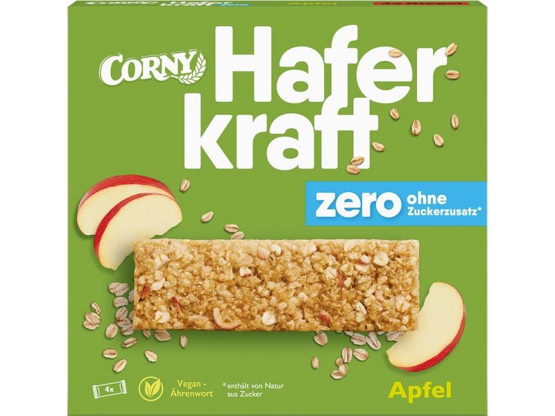 Corny Riegel Haferkraft zero Apfel 4 x 35 g Haferriegel mit Apfelaroma