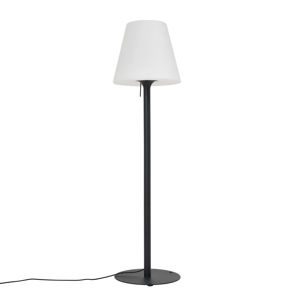 Moderne buiten vloerlamp zwart met witte kap IP44 - Big Virginia