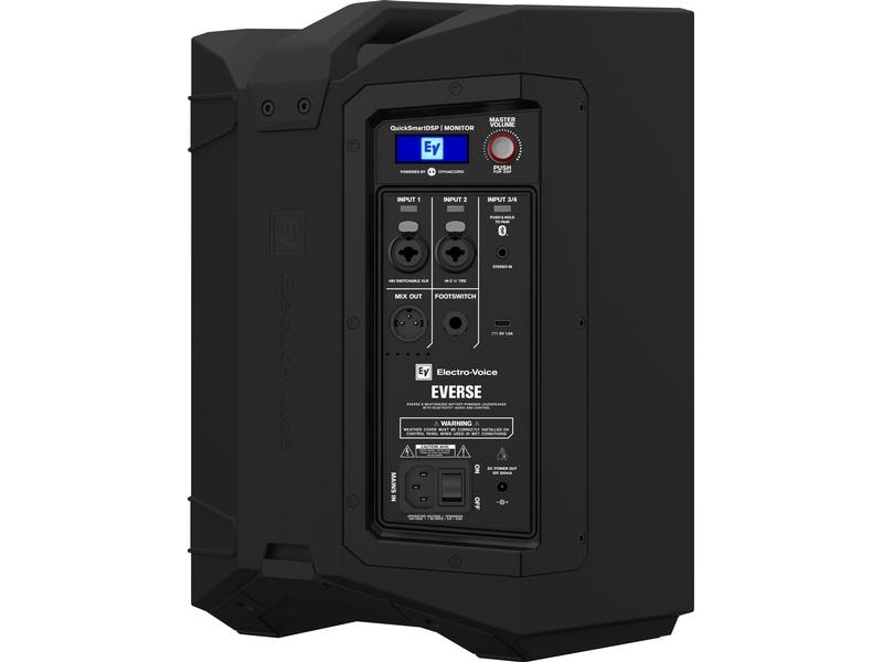 Electro-Voice Lautsprecher Everse 8 – Schwarz Akkubetriebener PA-Lautsprecher mit Bluetooth-Konnektivität
