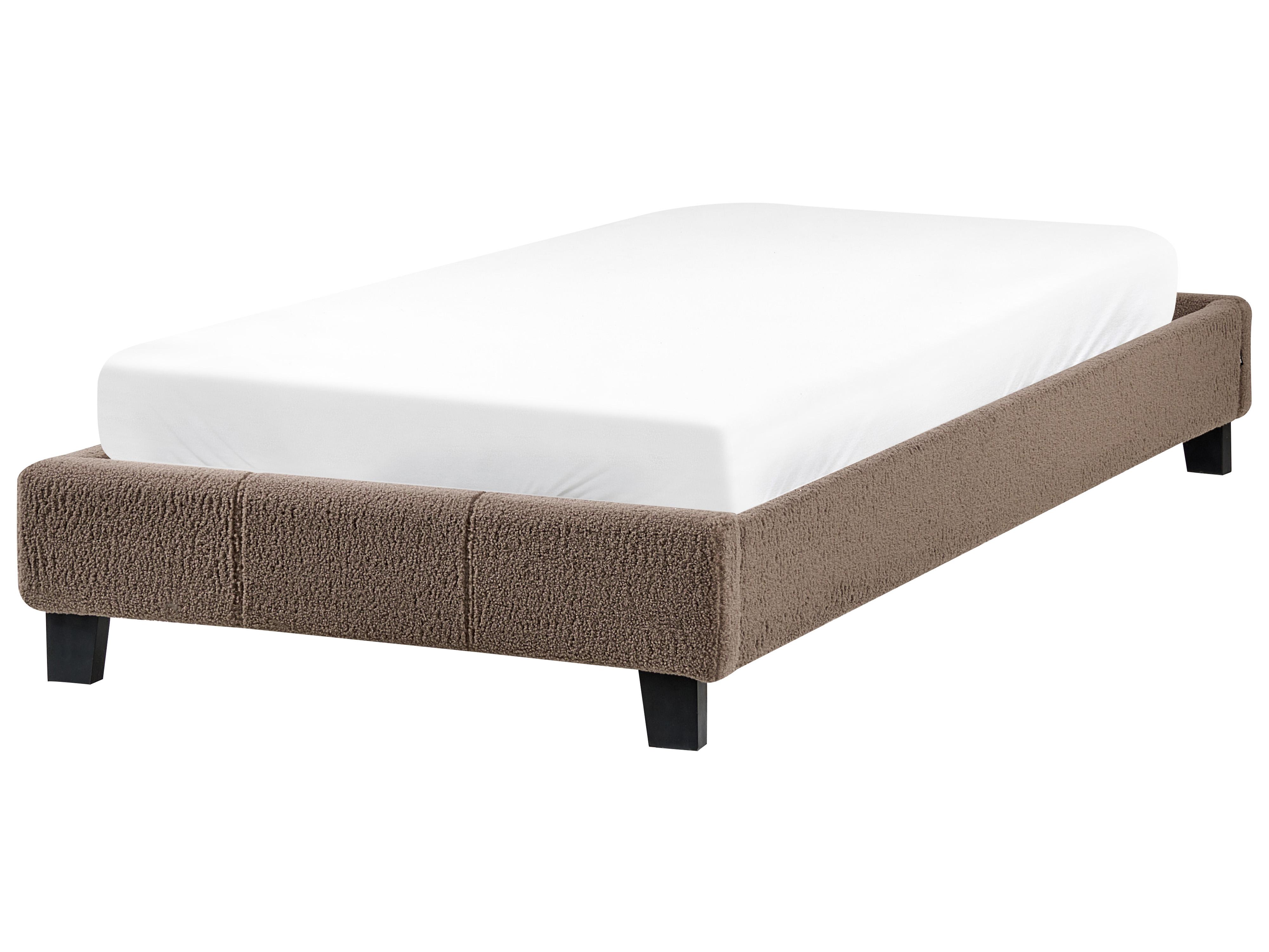 Bed zonder hoofdbord Bouclé ROANNE 90 x 200 cm Taupe