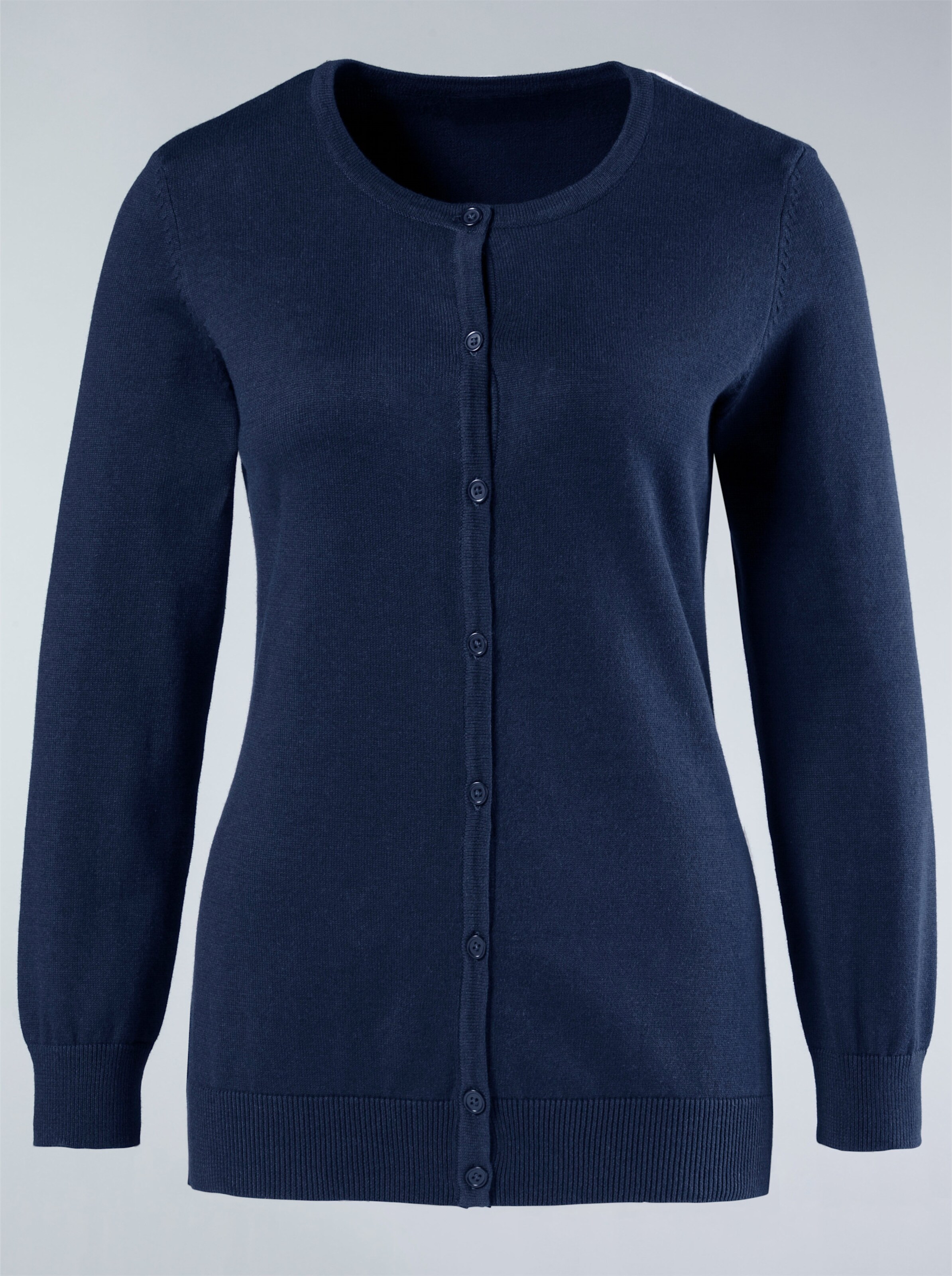 Strickjacke mit farblich abgestimmter Knopfleiste