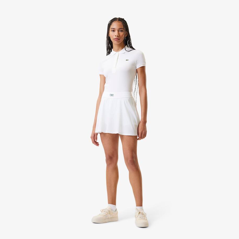 Jupe Tennis avec dos plissé et shorty contrasté ultra-dry Robes & Jupes - Blanc - Lacoste - Femme