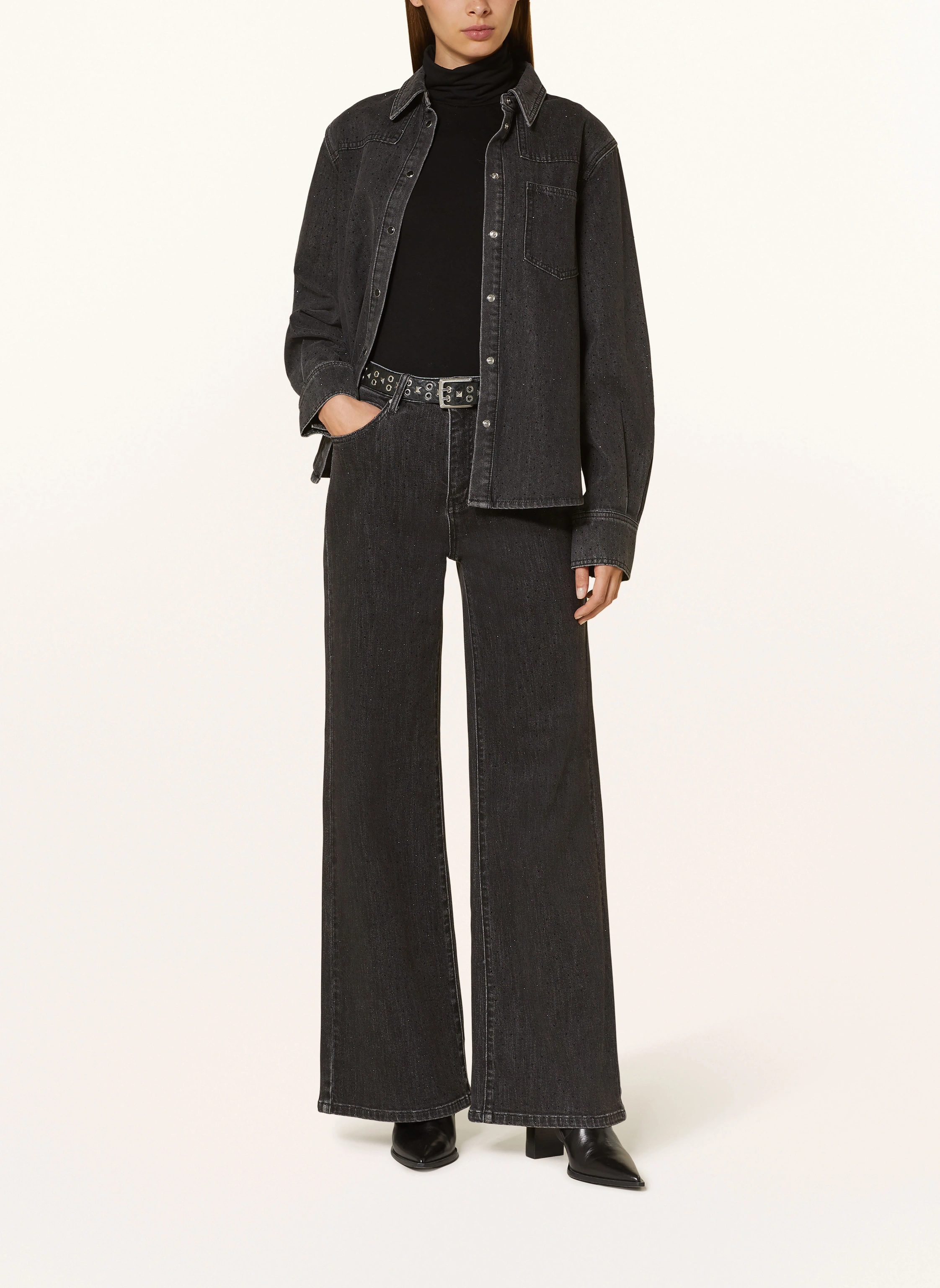 SUNCOO Flared Jeans RITUAL mit Schmucksteinen