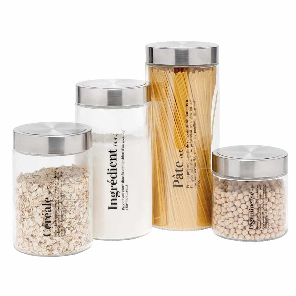 Bocal en verre pour conservation alimentaire x4