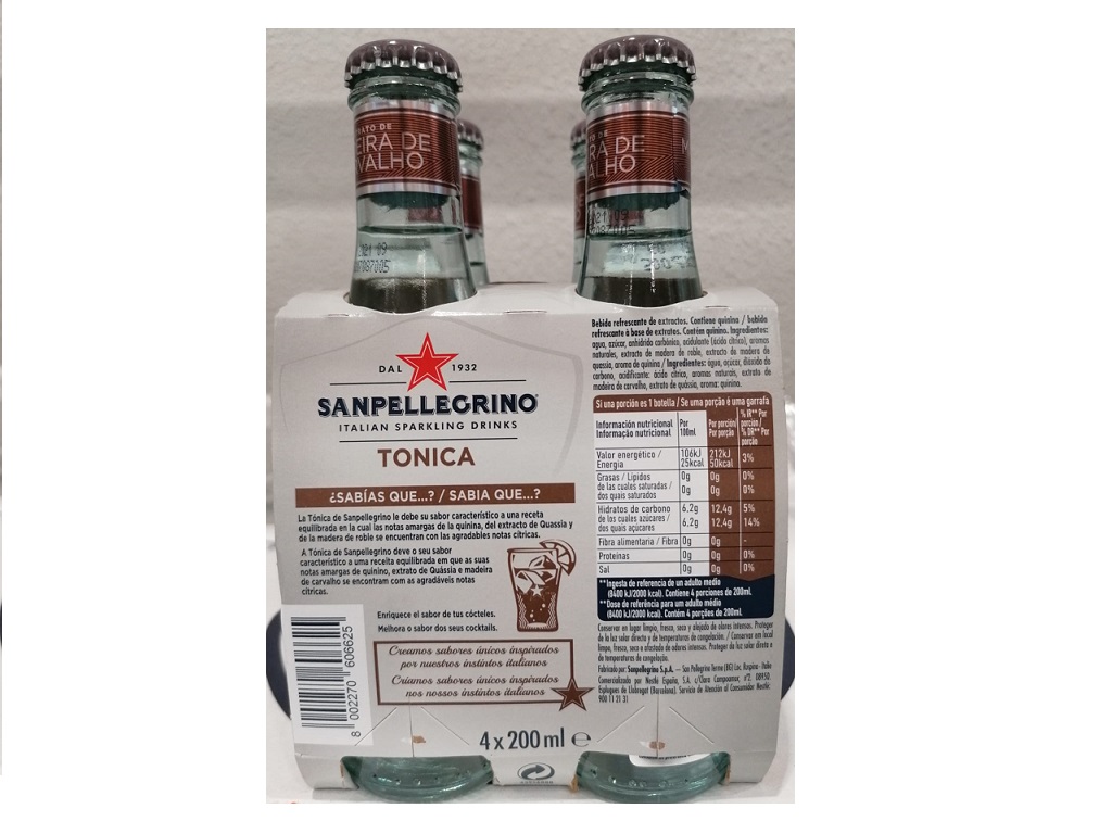 ÁGUA SAN PELLEGRINO TÓNICA 4X0.20L