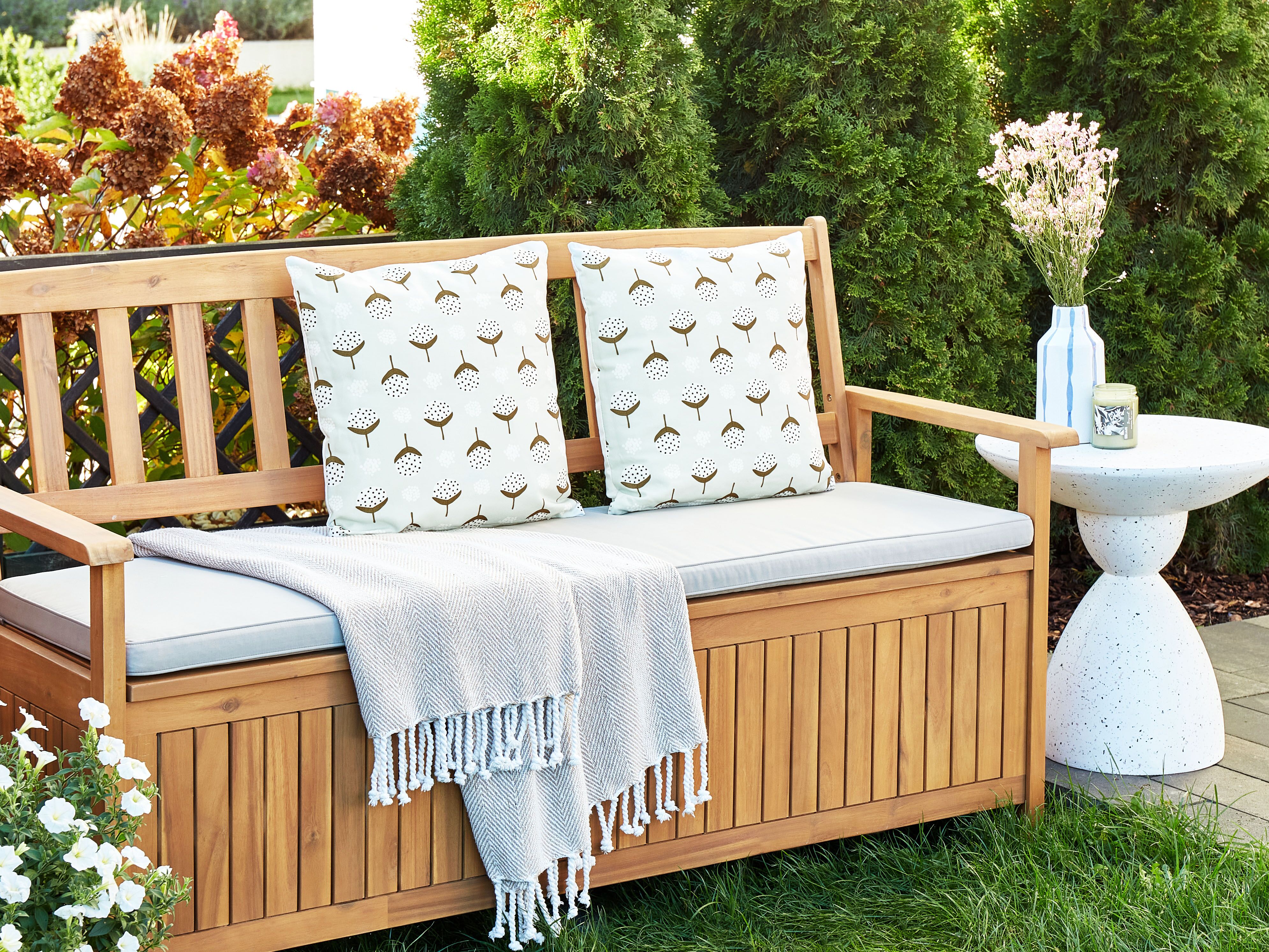 Set van 2 tuinkussens CUNEO geometrisch patroon 45 x 45 cm Groen