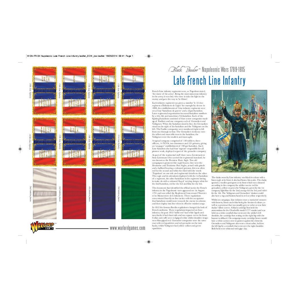 Napoleonic War Late French Line Infantry (1812-1815)