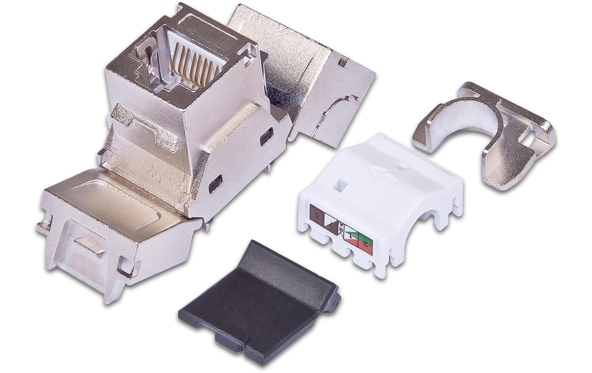 Keystone-Modul Cat.6A, RJ-45, STP 90° gewinkeltKeystone-Modul