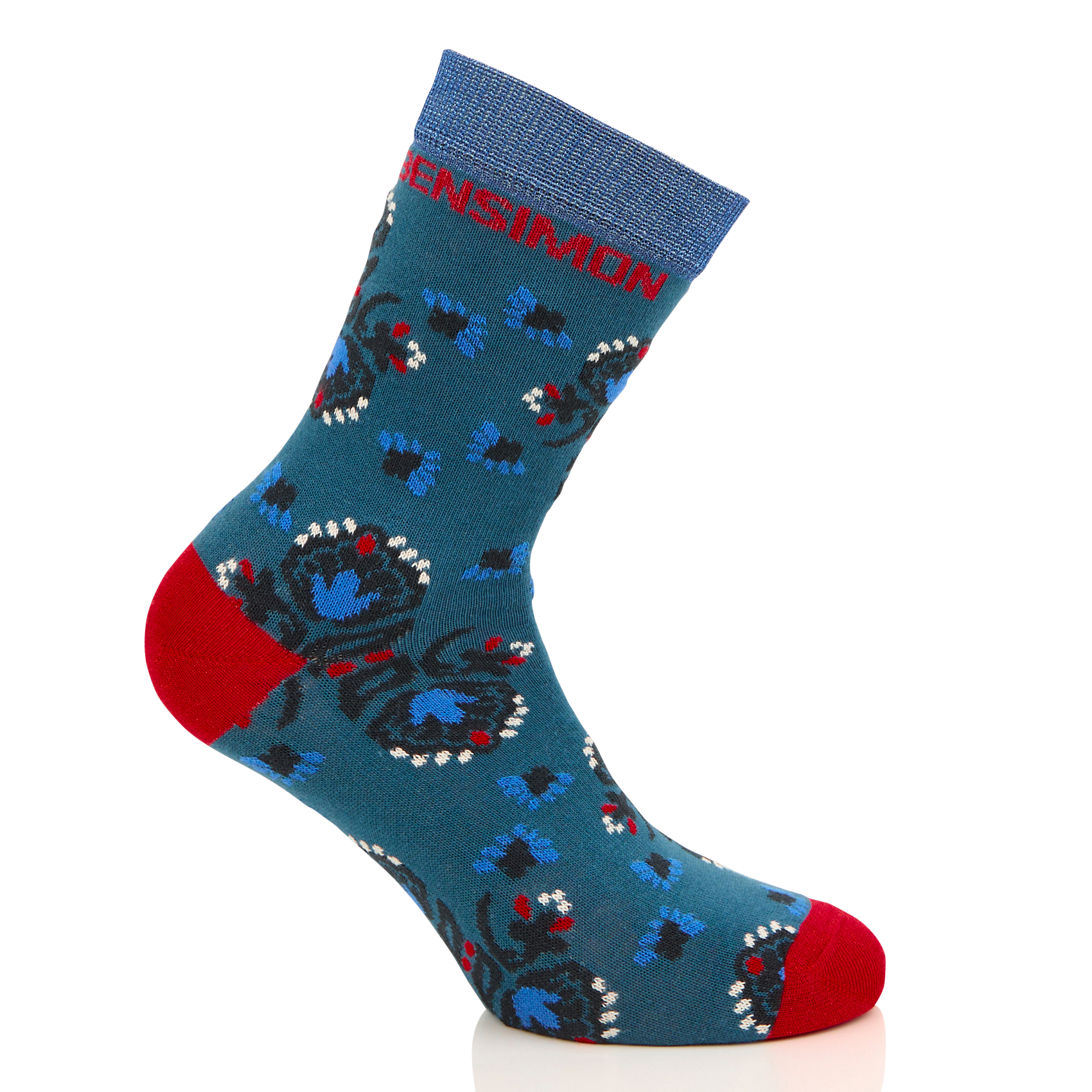 Chaussettes en coton mélangé imprimé | Bleu