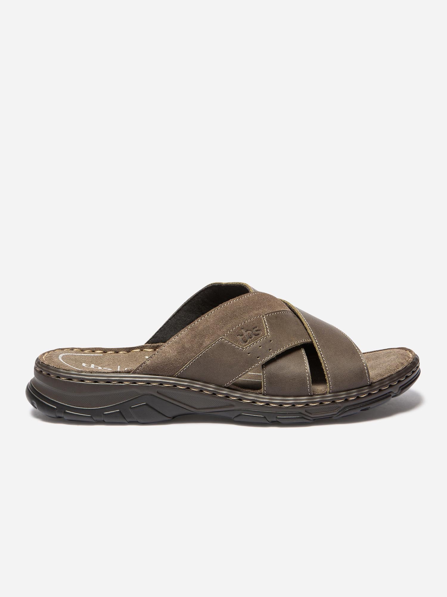 Mules Homme Semelle Ortholite Cuir Kaki