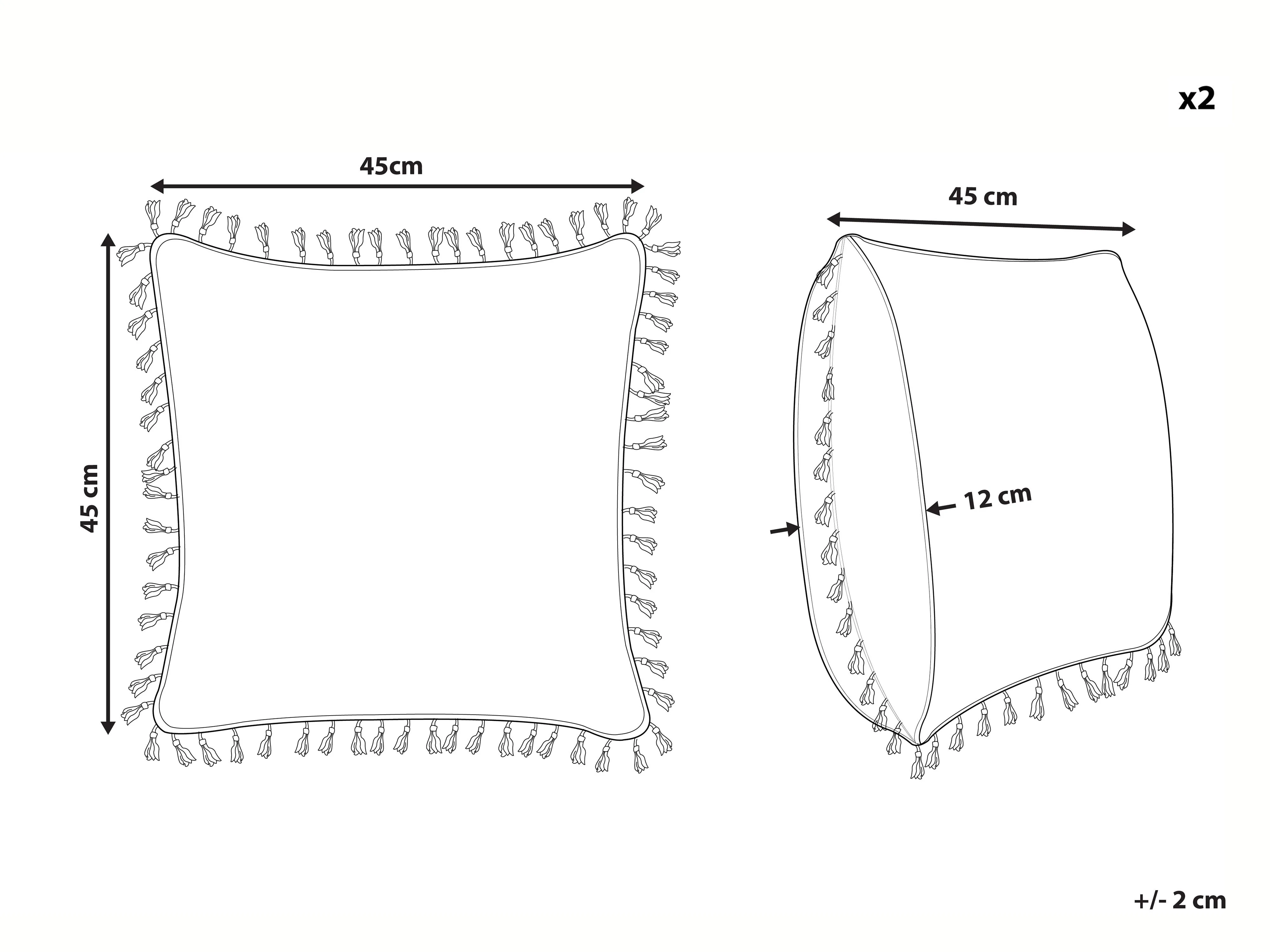 Set van 2 sierkussens MALLOW 45 x 45 cm Meerkleurig