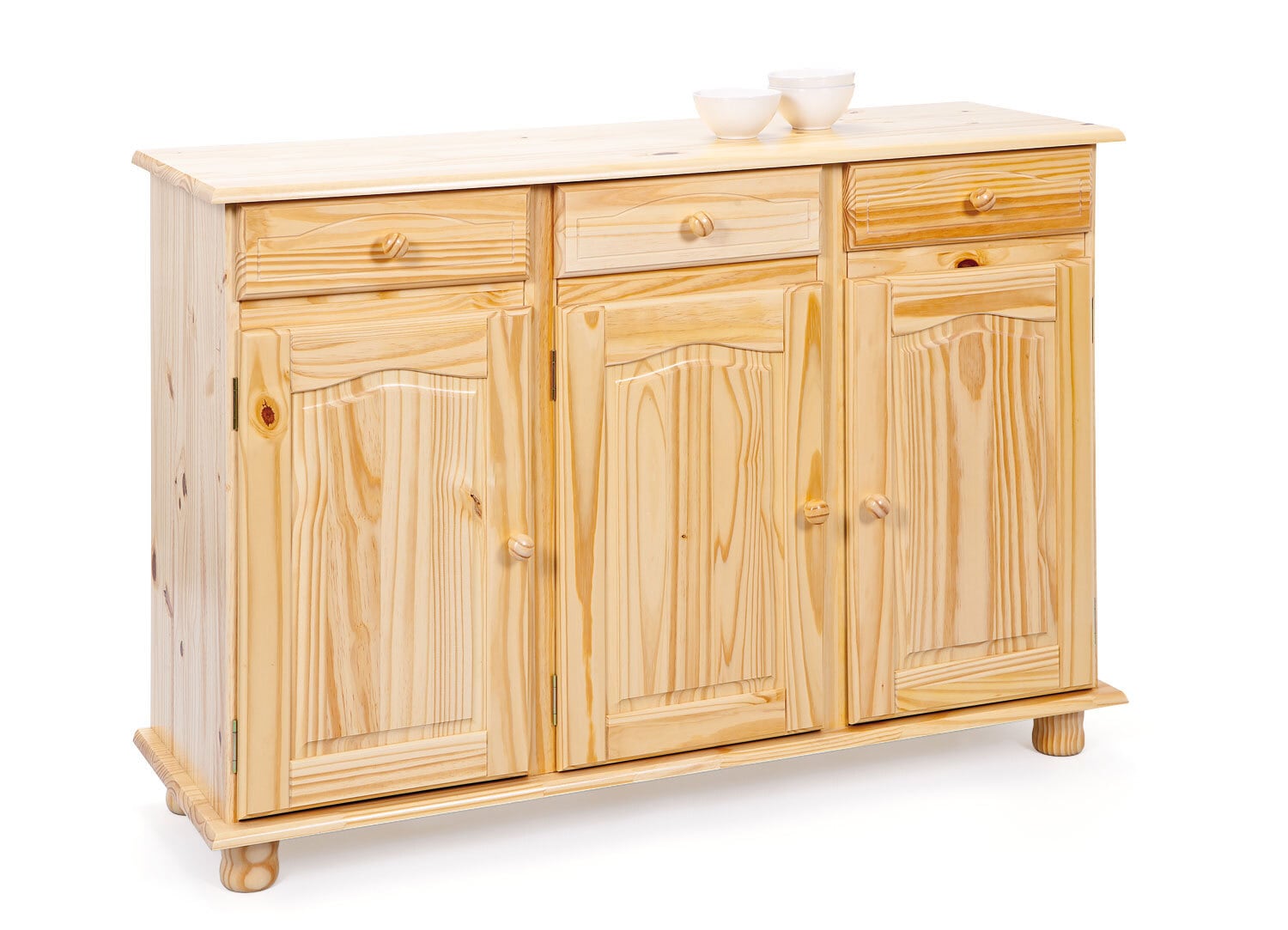 Kommode Leo Massivholz Natur 130x87x43 cm