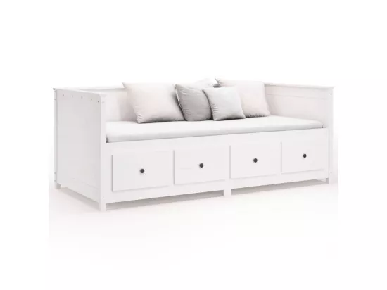 Lit de jour sans matelas blanc 80x200 cm bois de pin massif