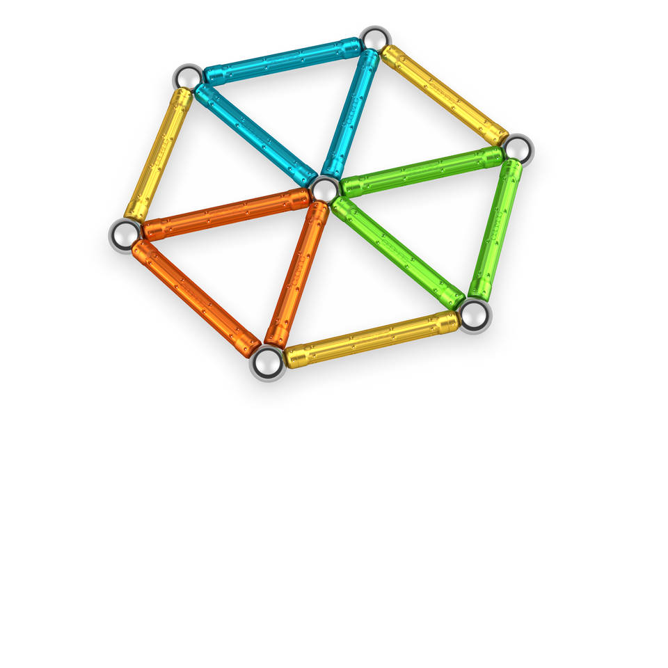 Geomag magnetische stokken edelstenen set 70-delig