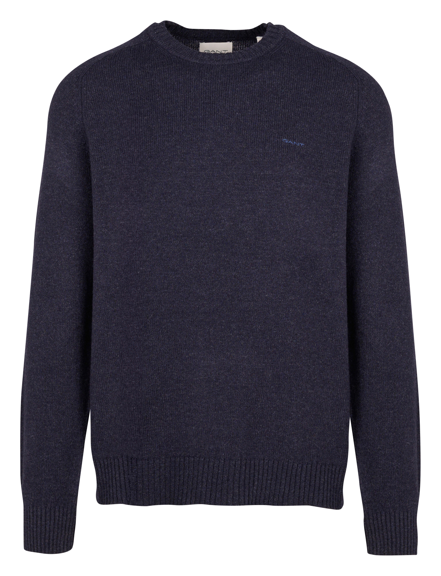 Pull col rond en laine mélangée | Bleu