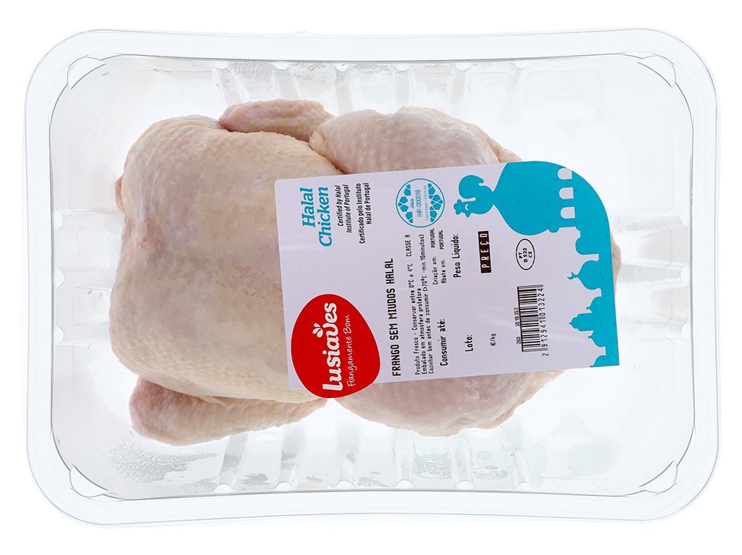 FRANGO HALAL LUSIAVES SEM MIÚDOS EMBALAGEM KG