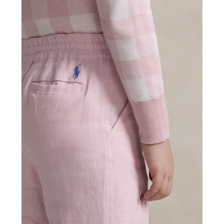 Polo Ralph Lauren Wide-Leg Linen Pant Lyserød