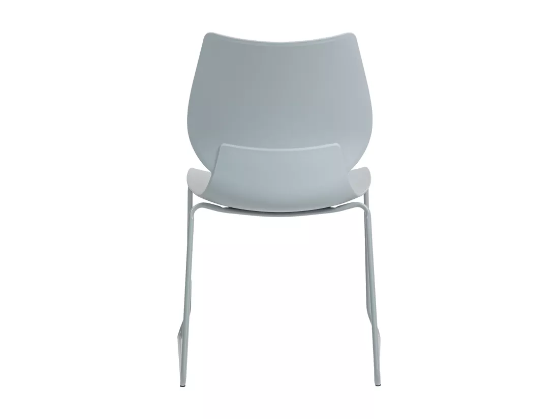 Chaise de conférence - Plastique & Chrome - Gris - Houma
