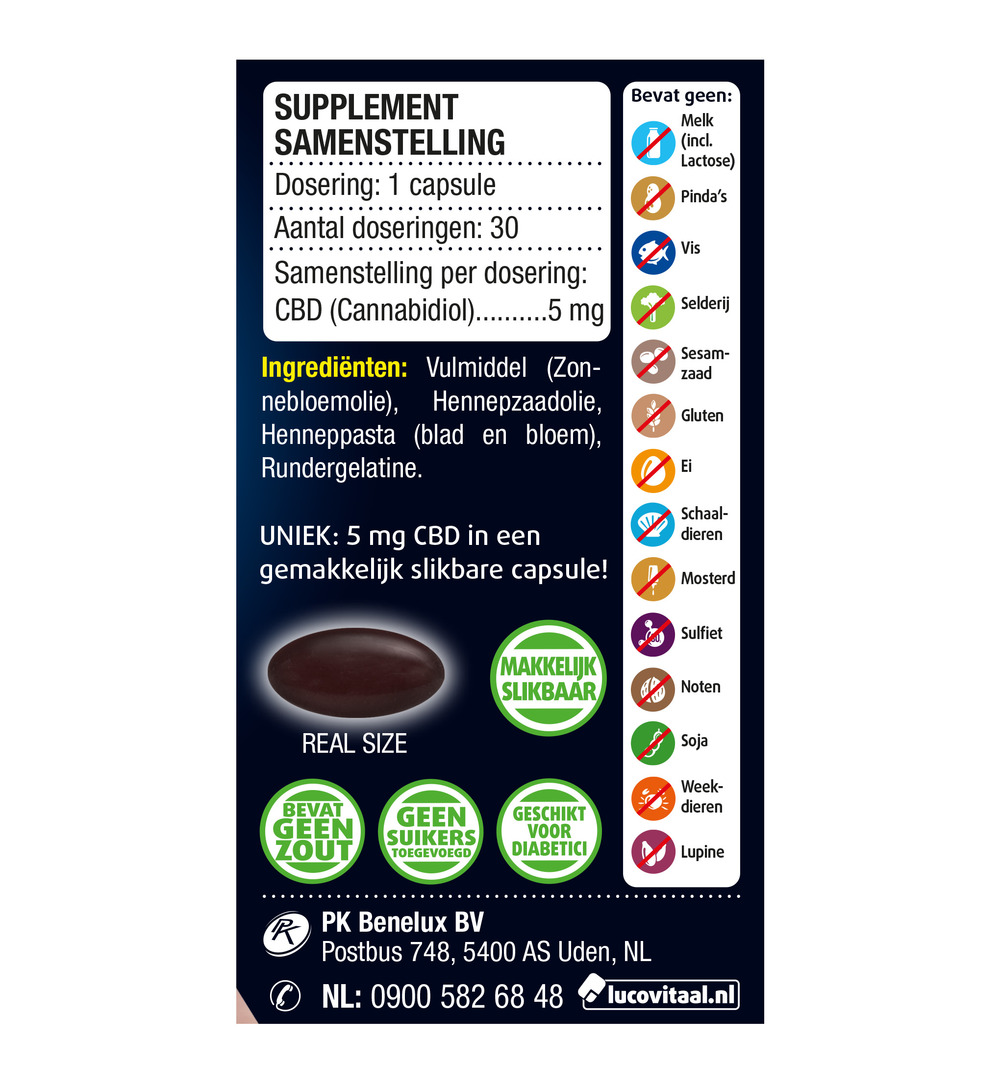 Lucovitaal CBD 5mg (30 capsules)