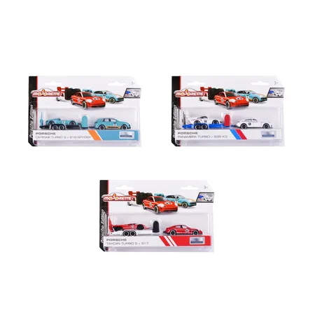 Majorette Porsche Motorsport Race Trailer, 1 Packung, 3-fach sortiert