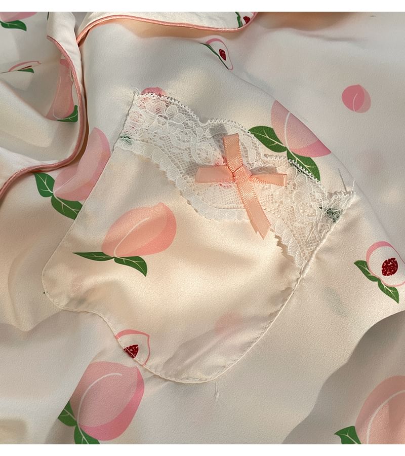 Sweetzer - Pyjamaset met perzikprint