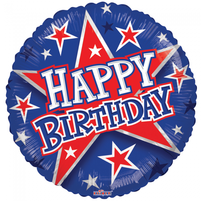 Helium Ballon Happy Birthday Ster 45cm leeg