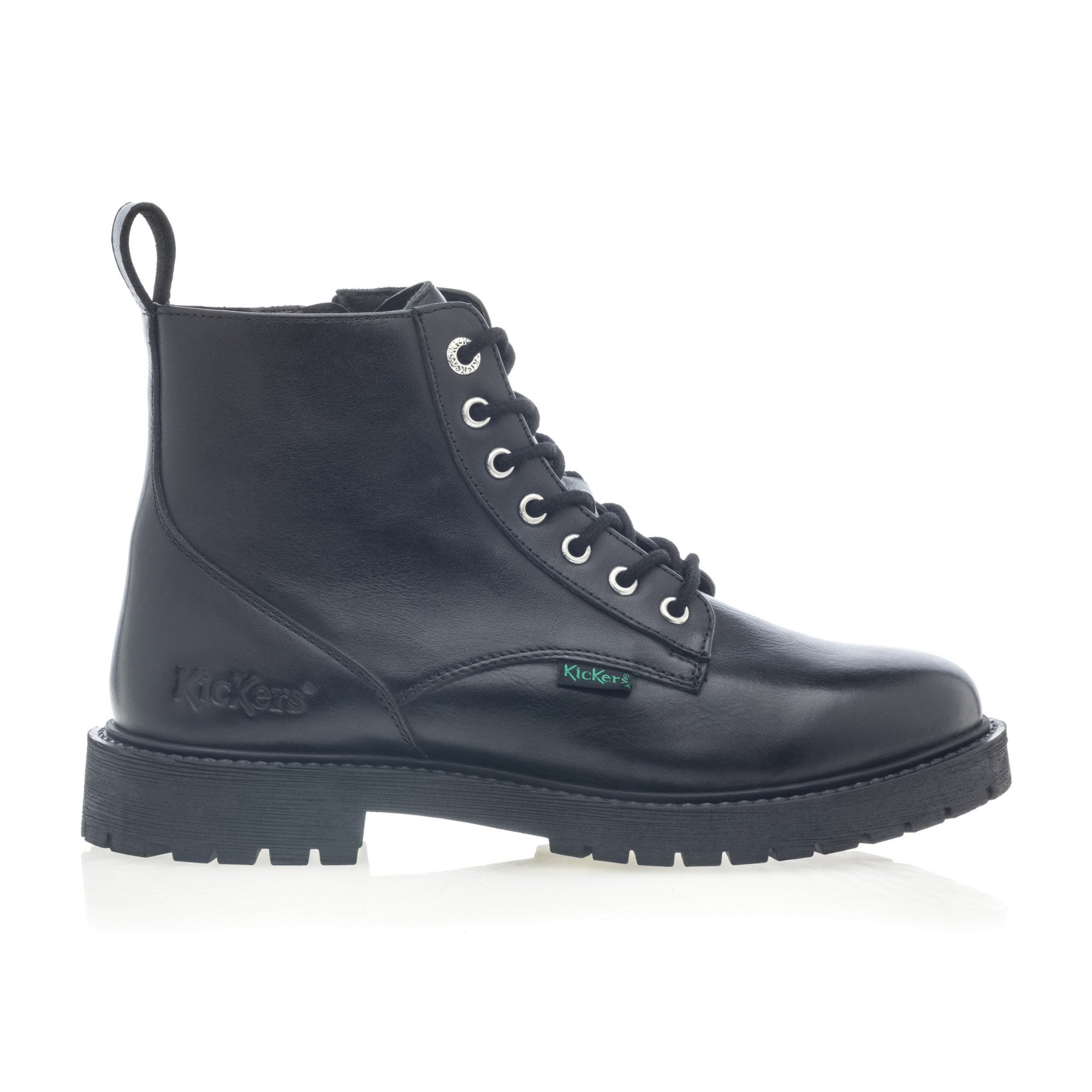 Bottines à lacets Femme en cuir noir