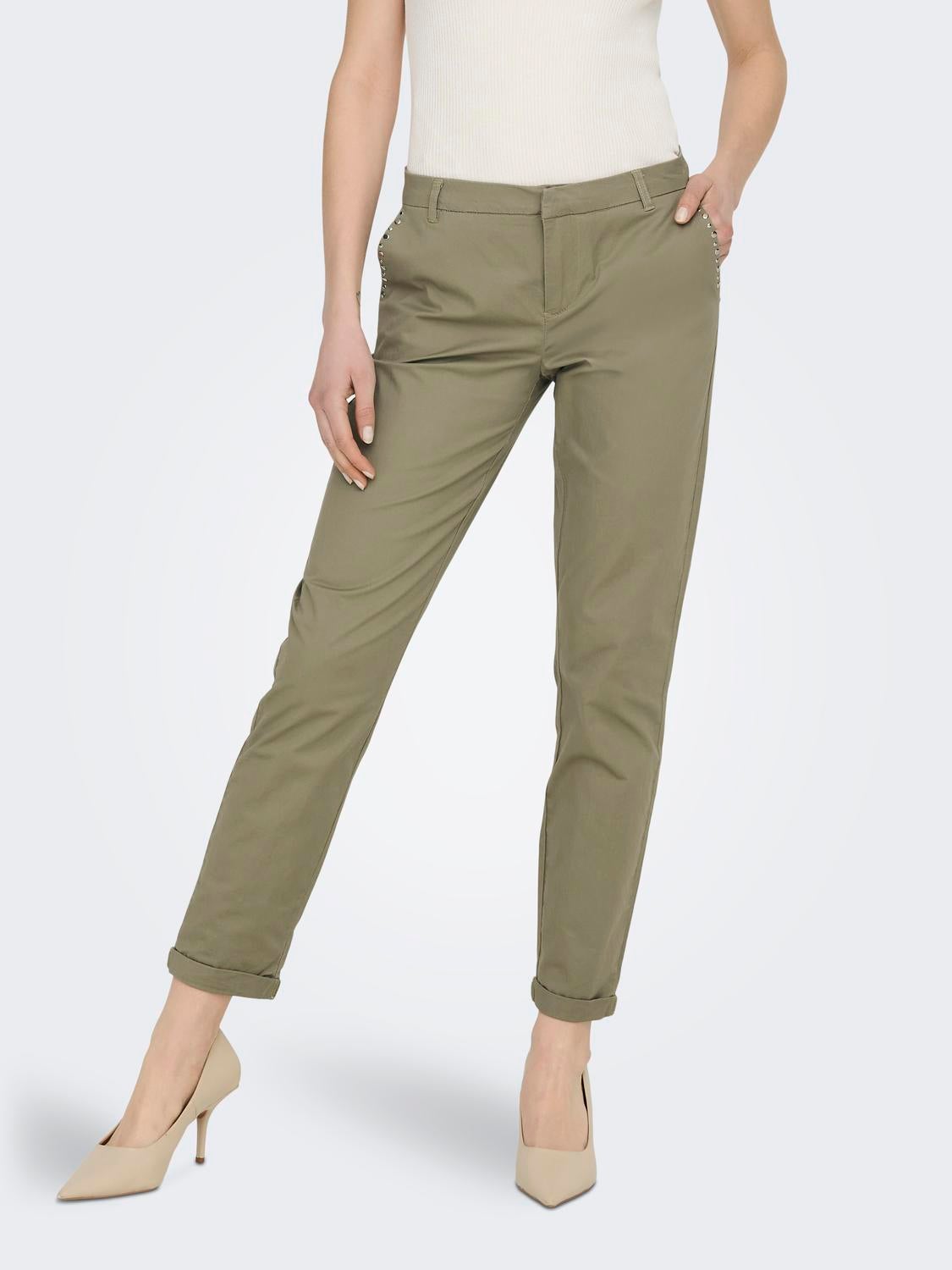 ONLBIANA Normal geschnitten Chino Hose Mermaid