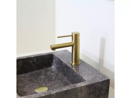 Luisa mitigeur lavabo bas or brossé - Essebagno