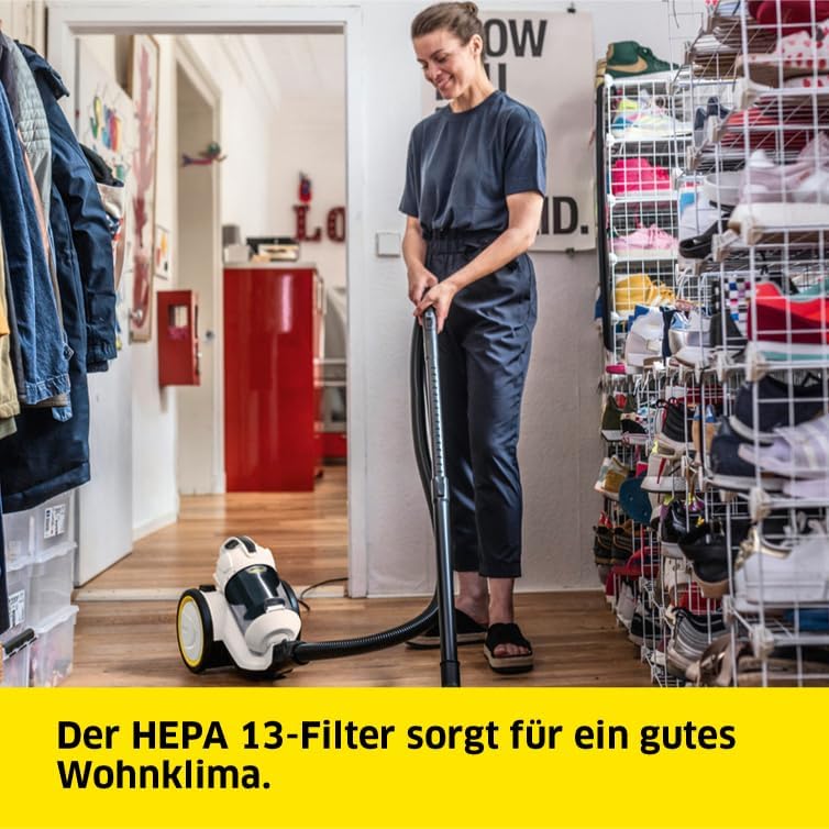 Kärcher Staubsauger VC 3 (beutellos, transparenter und auswaschbarer Schmutzbehälter, Komfortausstattung, hocheffizienter Hepa-Filter, filtert allergieauslösende Partikel, 700 Watt)