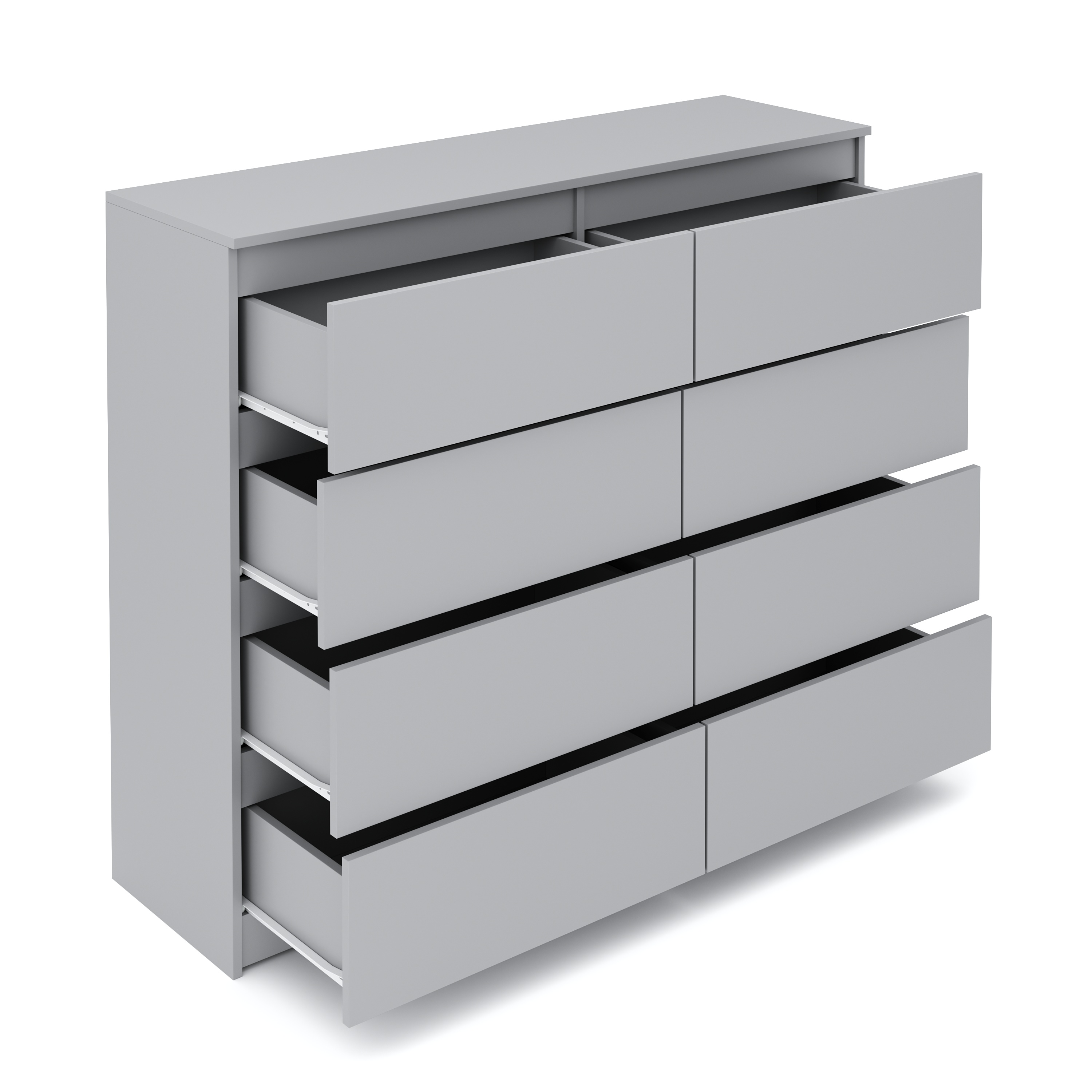Kommode TALA 8 Schubladen 119 x 100 cm grau