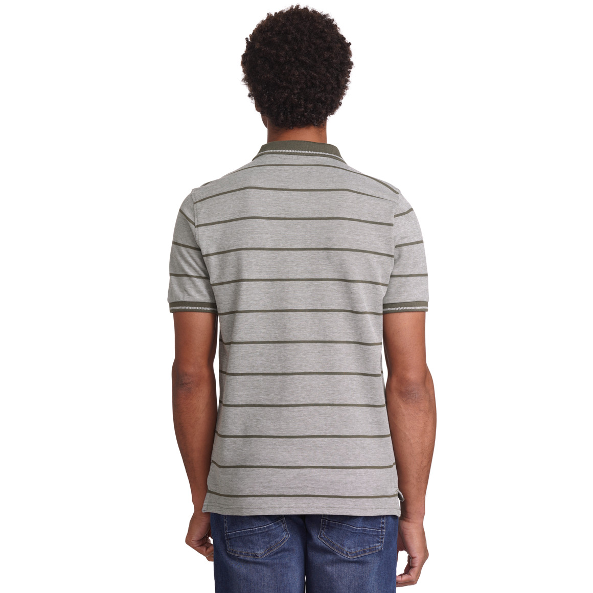 VanVaan Herren Poloshirt mit Streifen dunkeloliv