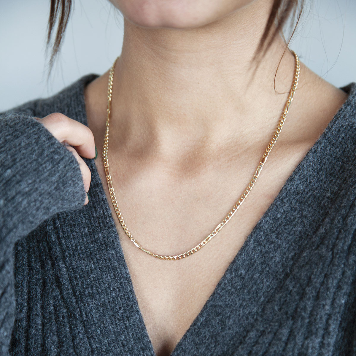Collier d'occasion or jaune 750 maille fantaisie 50 cm