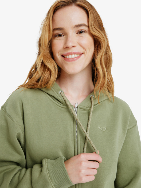 Surf Stoked Zipped Brushed Pull zippé à capuche Vert Femme