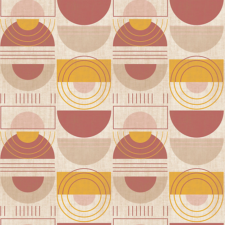 Papier peint vinyle intissé Sunset GoodHome rose et jaune L.10m x l.53cm