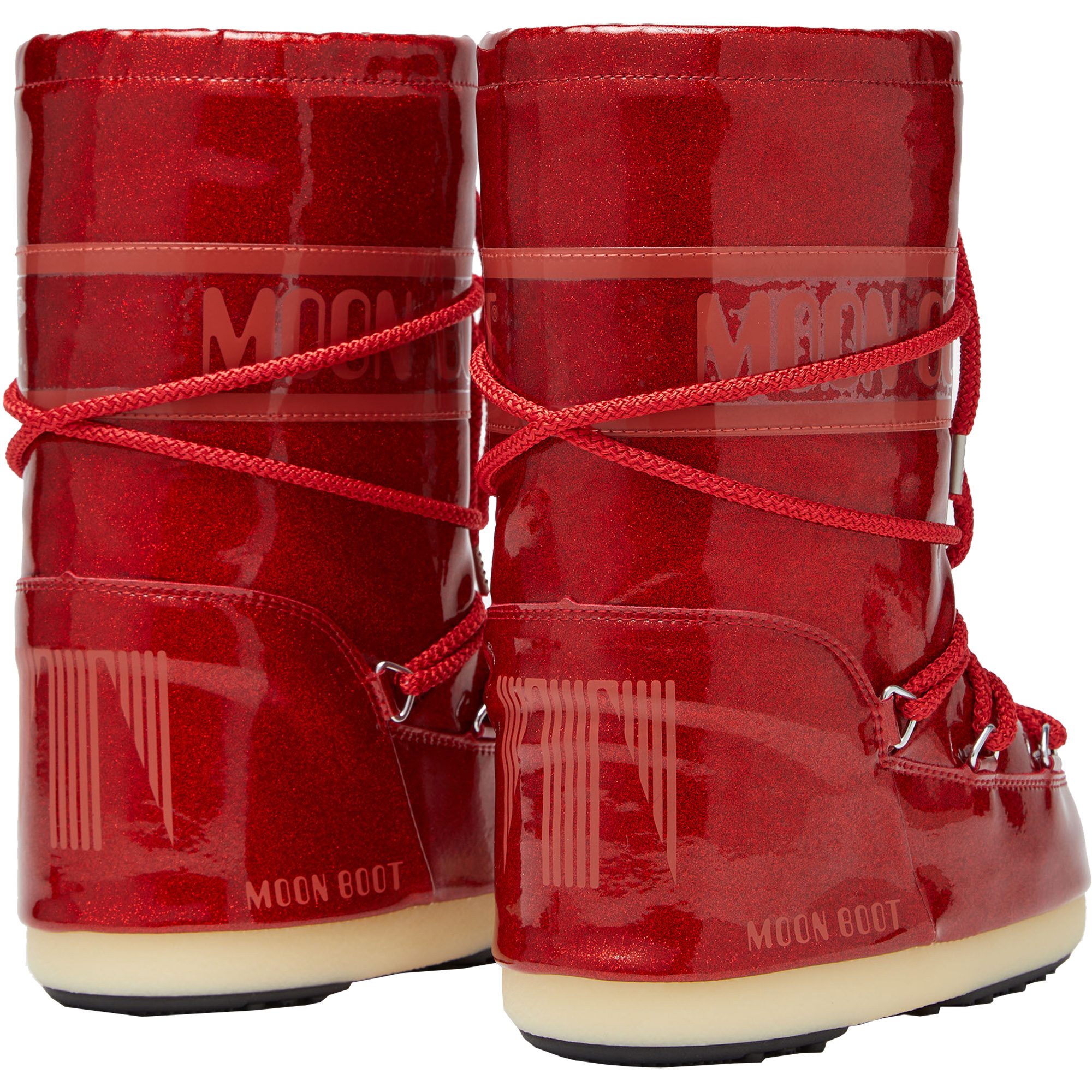 Moon Boot Icon Junior Glitter Boots Kinder rot