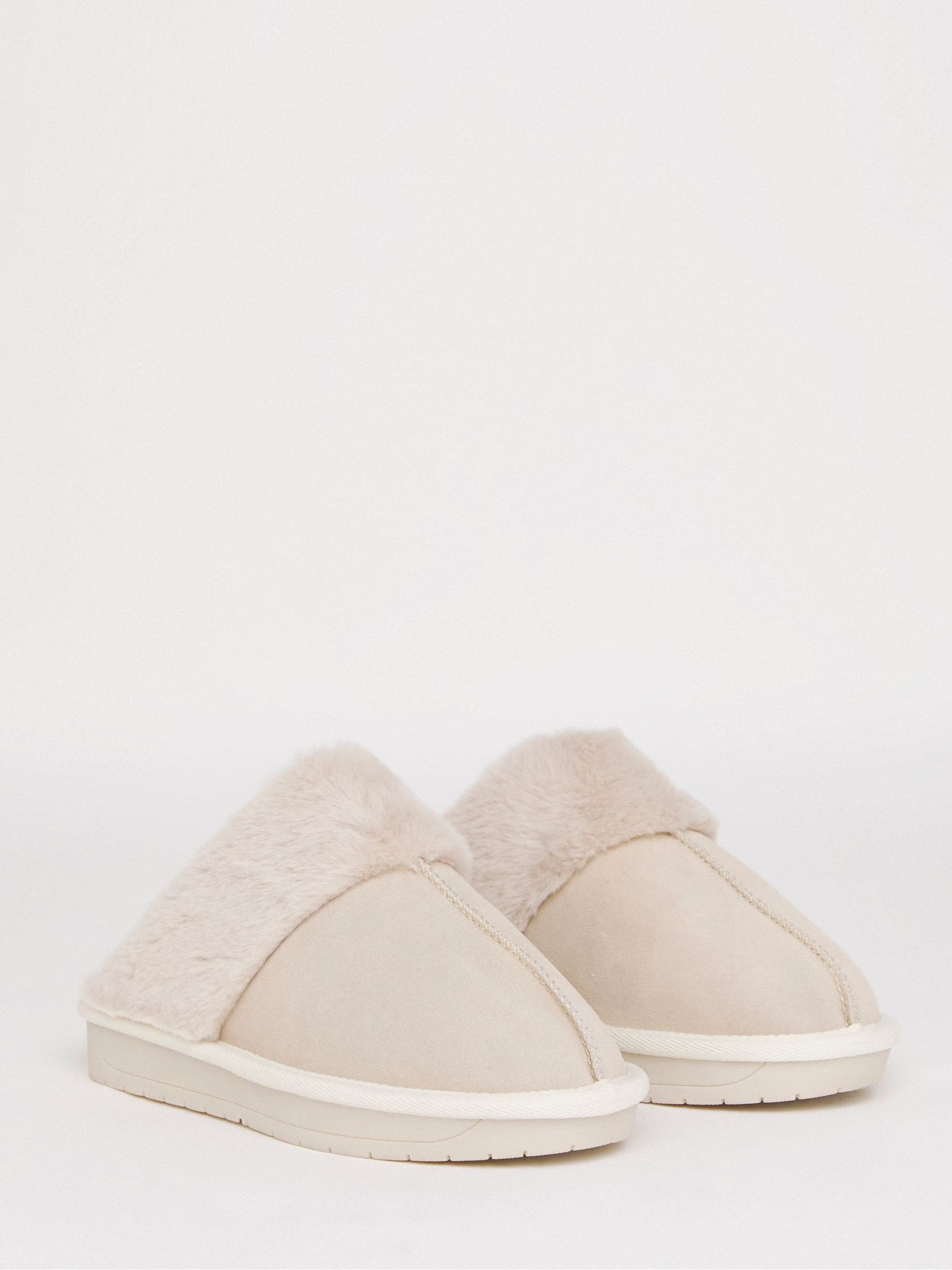 Natuurlijk - Simply Be Faux Fur Lined Suede Mule Slippers