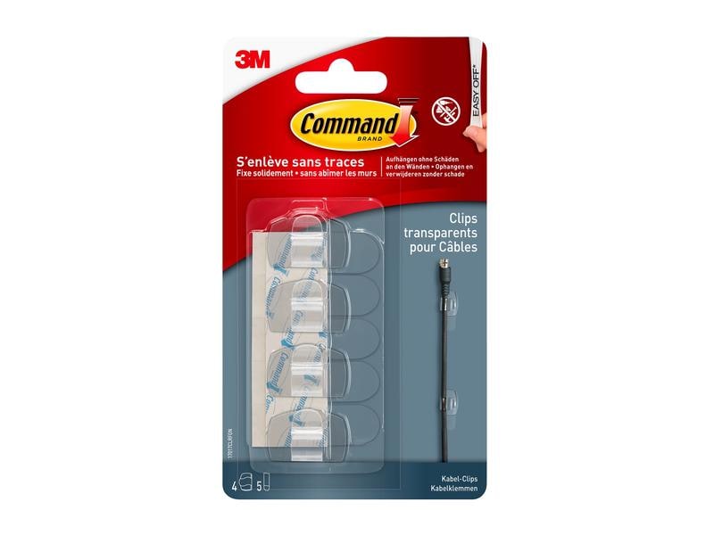 Command Kabel-Clip 17017CLRFGN 4 Stück Kabelclips