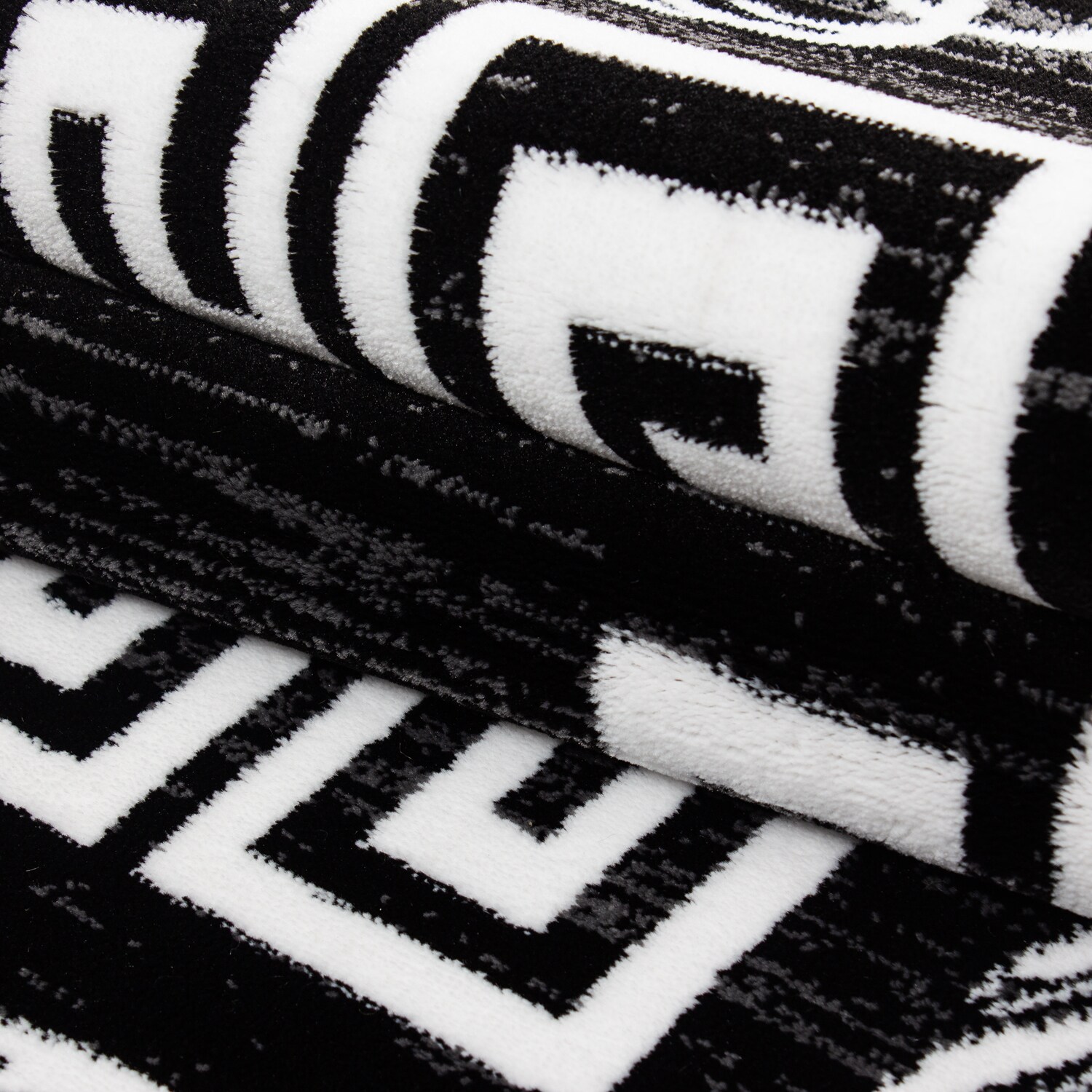 Teppich modern Designer Wohnzimmer Abstrakt Muster Grau oder Schwarz