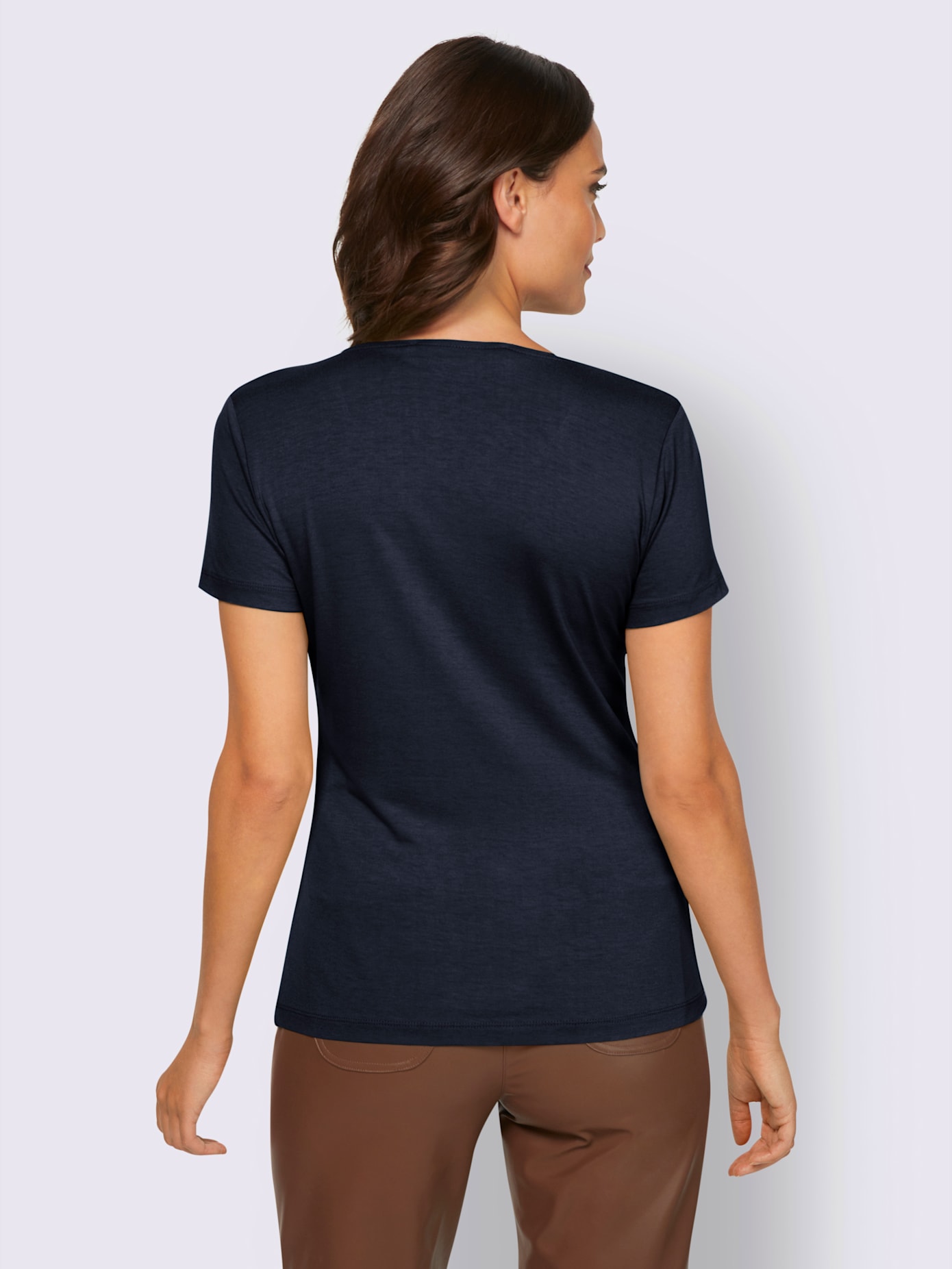 T-shirt à encolure ronde convient aux tenues professionnelles et de loisirs