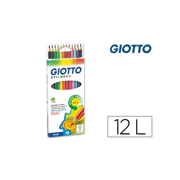 Giotto Lápis de Cor Stilnovo Aguarela 18cm 12 un.