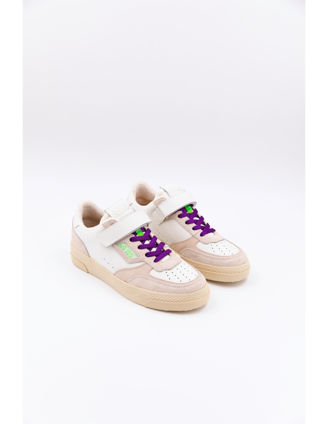 0-105 Baskets de ville femme hazel legacy cuir blanc blanc/rose/violet