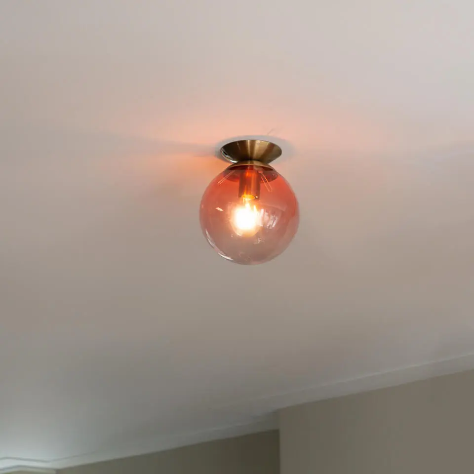 Qazqa plafondlampen pallon roze e27