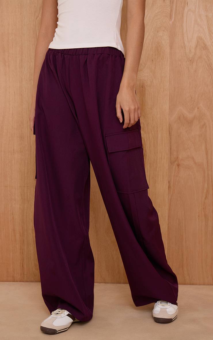 Prune Pantalon Cargo Large Tissé
