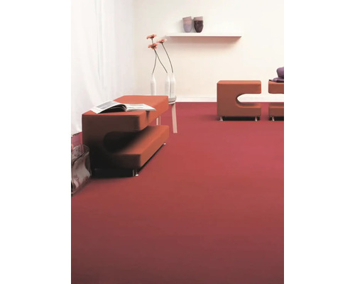 Tapijt geribbeld Messina donkerrood 400 cm breed (per meter verkocht)
