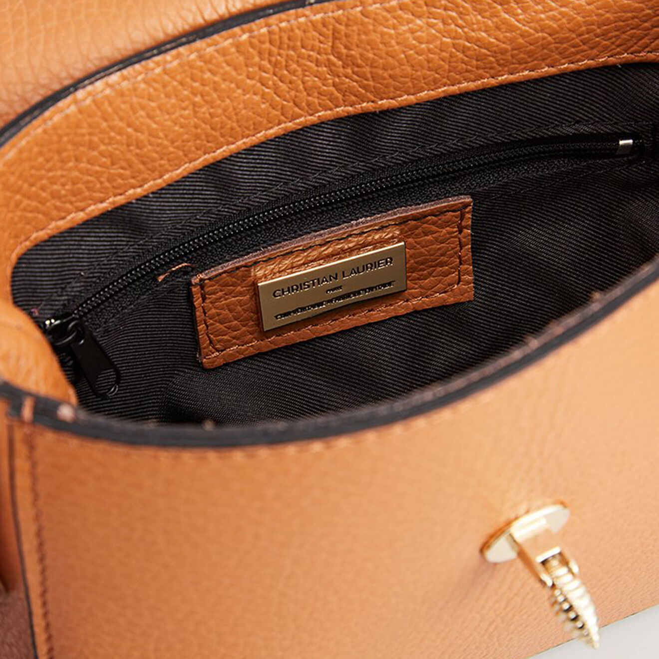Christian Laurier Sac à main en Cuir Mathilde camel  - 19.5x13.5x7.5 cm