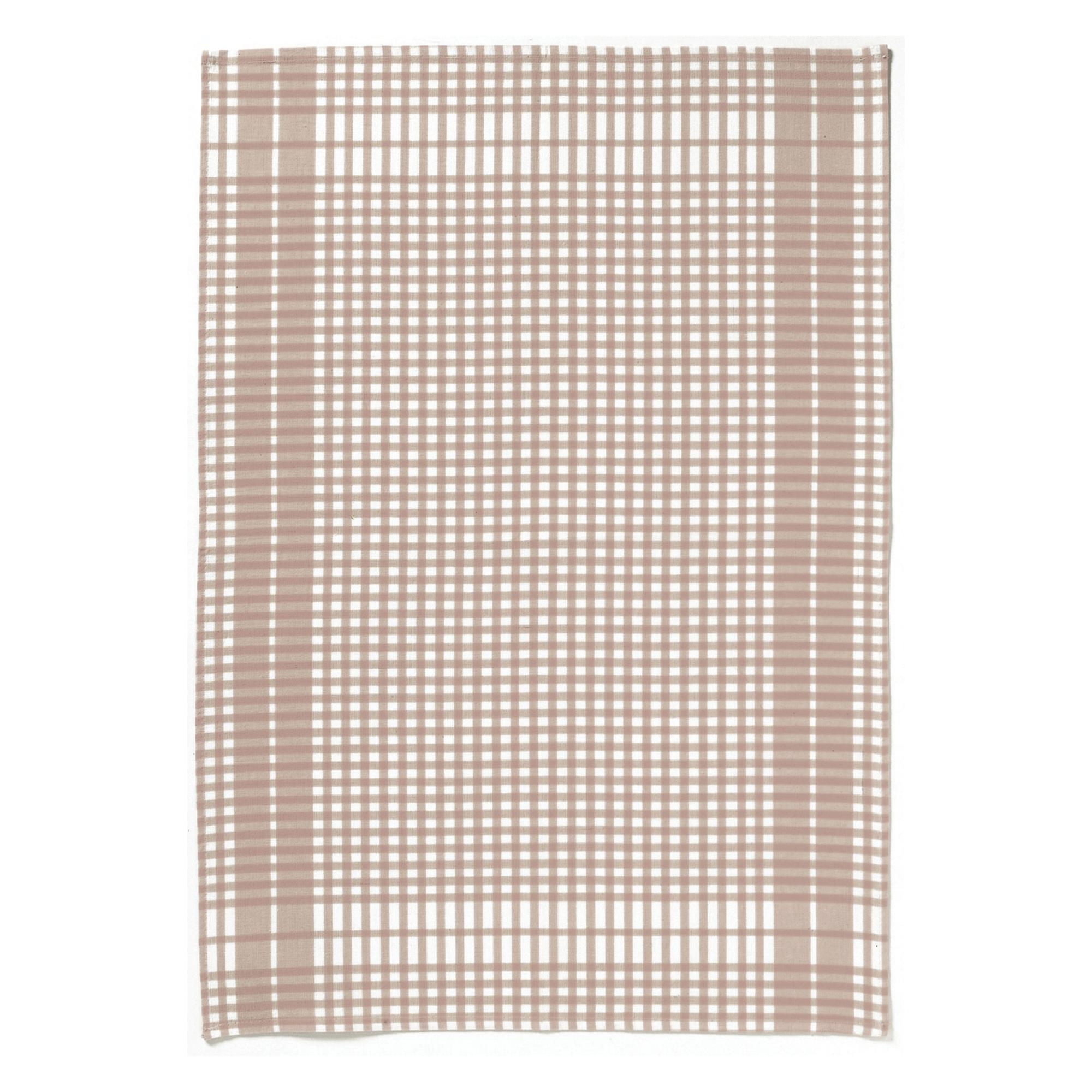 Torchon petits carreaux taupe 50 x 70 cm