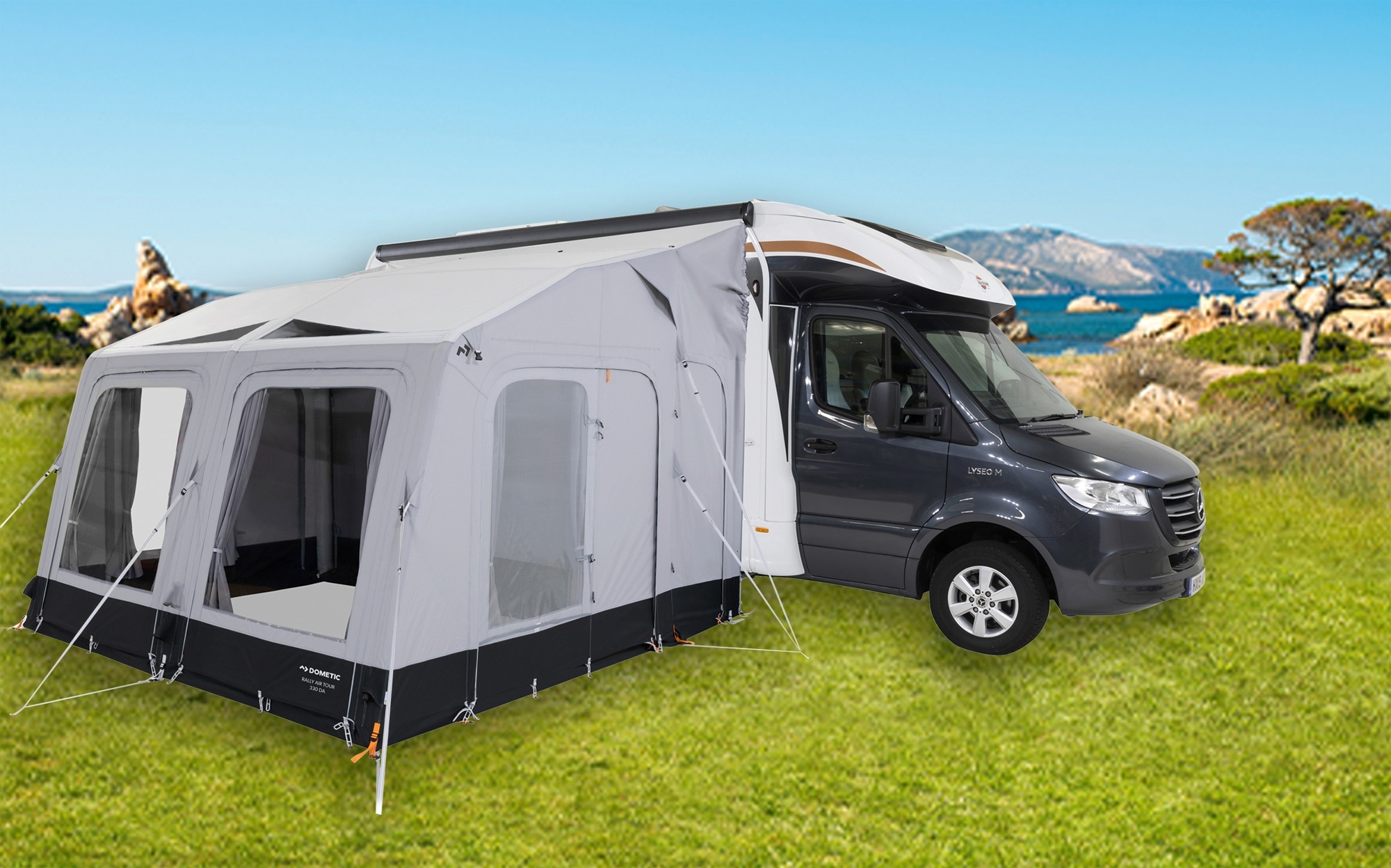 Dometic Rally Air Tour 330 S aufblasbares Wohnwagen- / Reisemobilvorzelt Anbauhöhe 235 - 265 cm