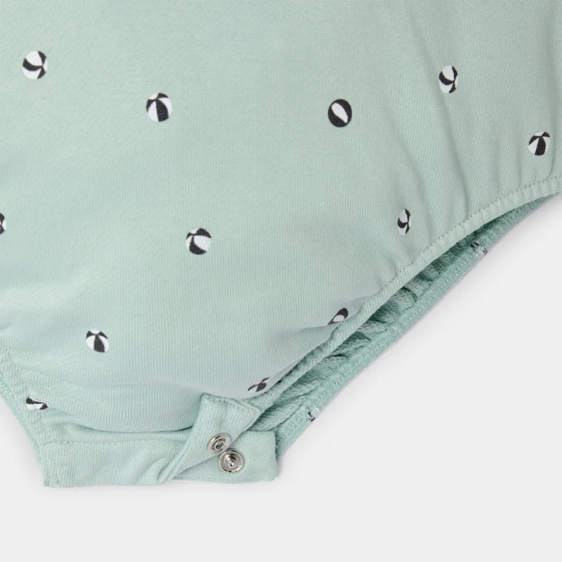 Barboteuse molleton vert bébé mixte Vert